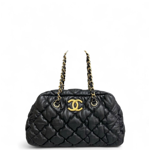 Chanel Quilted Boston Bag Calfskin Black