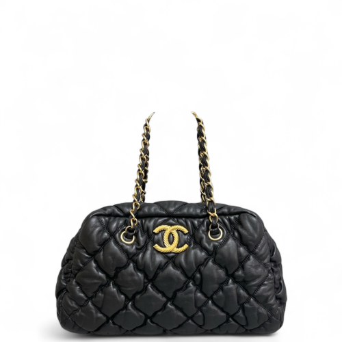 Chanel Quilted Boston Bag Calfskin Black