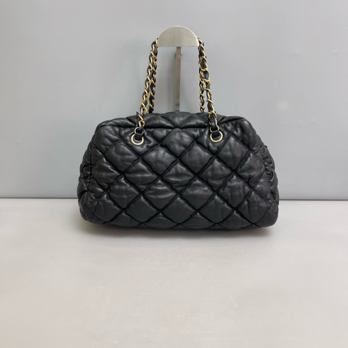 Chanel Quilted Boston Bag Calfskin Black