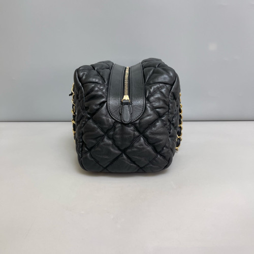 Chanel Quilted Boston Bag Calfskin Black