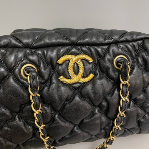 Chanel Quilted Boston Bag Calfskin Black