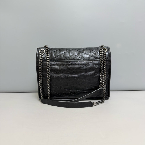 Yves Saint Laurent Medium Niki Messenger Pull Up Leather Black