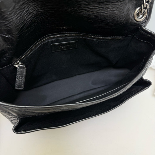 Yves Saint Laurent Medium Niki Messenger Pull Up Leather Black