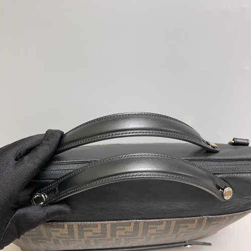 Fendi Briefcase FF Calfskin Brown Black Yellow Fendi Briefcase FF Calfskin Brown Black Yellow