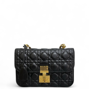 Dior Cannage Dioraddict Flap Calfskin Black