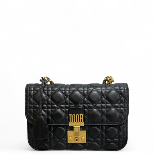 Dior Cannage Dioraddict Flap Calfskin Black