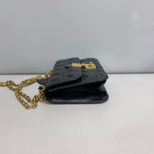 Dior Cannage Dioraddict Flap Calfskin Black