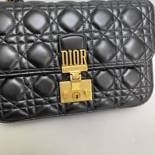 Dior Cannage Dioraddict Flap Calfskin Black