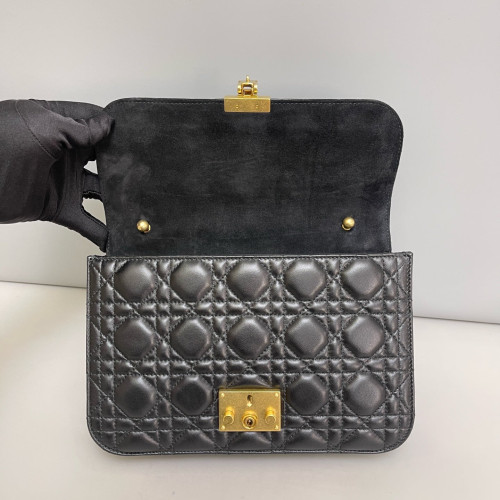 Dior Cannage Dioraddict Flap Calfskin Black