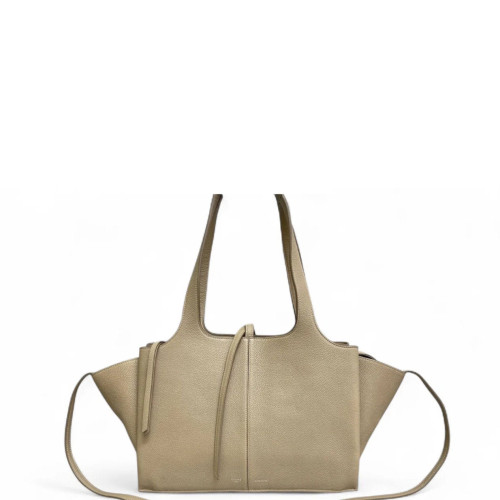 Celine Small Tri-Fold Bag Grained Calfskin Grey
