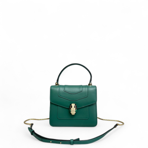 Bvlgari Small Serpenti Forever Top Handle Bag Smooth Calfskin Green