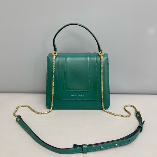 Bvlgari Small Serpenti Forever Top Handle Bag Smooth Calfskin Green