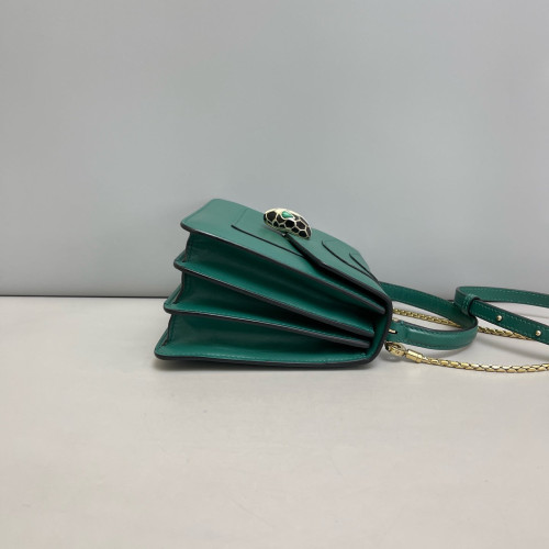 Bvlgari Small Serpenti Forever Top Handle Bag Smooth Calfskin Green