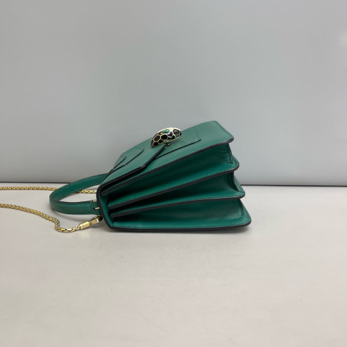 Bvlgari Small Serpenti Forever Top Handle Bag Smooth Calfskin Green