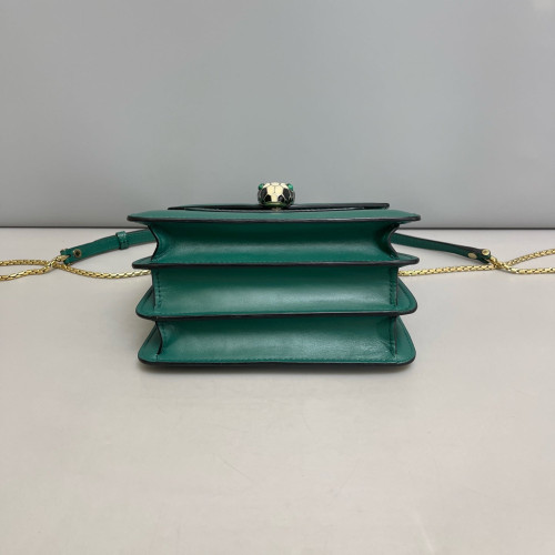 Bvlgari Small Serpenti Forever Top Handle Bag Smooth Calfskin Green