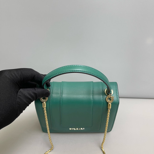 Bvlgari Small Serpenti Forever Top Handle Bag Smooth Calfskin Green