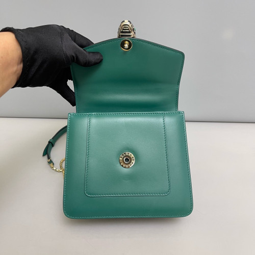 Bvlgari Small Serpenti Forever Top Handle Bag Smooth Calfskin Green