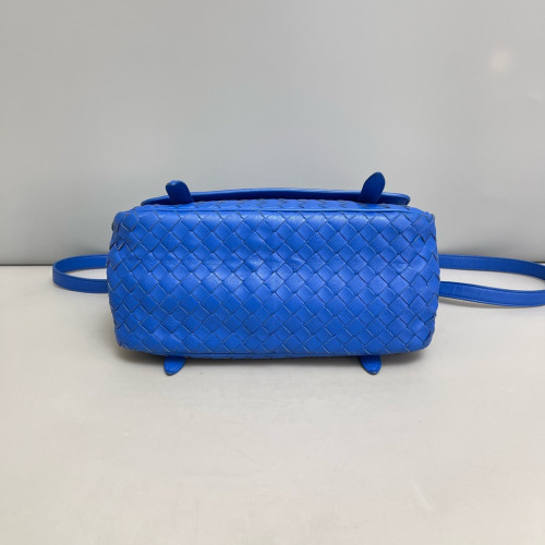 Bottega Veneta Shoulder Bag Calfskin Intrecciato Blue