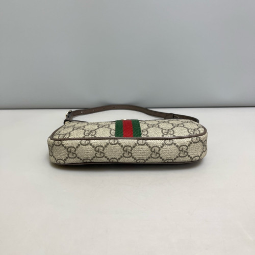 Gucci Ophidia Shoulder Bag GG Monogram Beige Brown Green