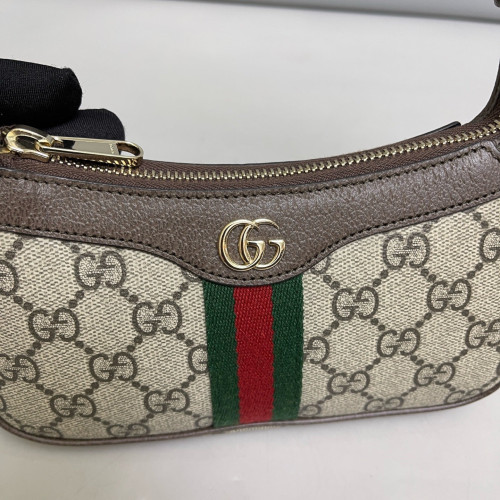 Gucci Ophidia Shoulder Bag GG Monogram Beige Brown Green