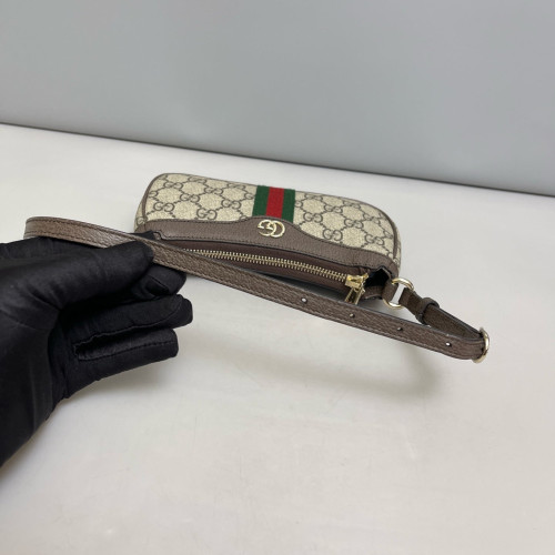 Gucci Ophidia Shoulder Bag GG Monogram Beige Brown Green