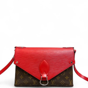 Louis Vuitton Saint Michel Epi Monogram Red Brown