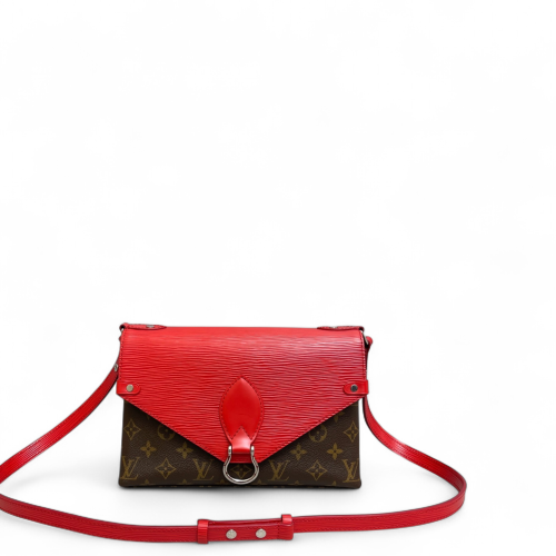 Louis Vuitton Saint Michel Epi Monogram Red Brown