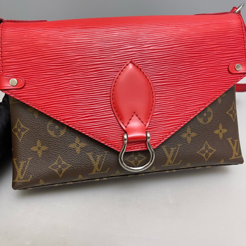 Louis Vuitton Saint Michel Epi Monogram Red Brown