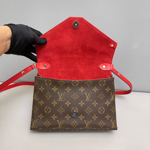 Louis Vuitton Saint Michel Epi Monogram Red Brown