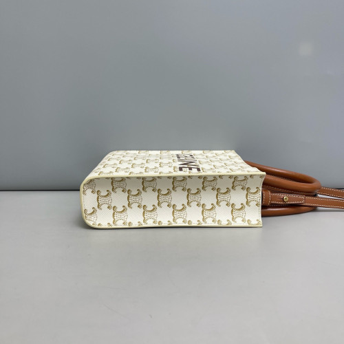 Celine Nano Vertical Cabas Triomphe White Brown