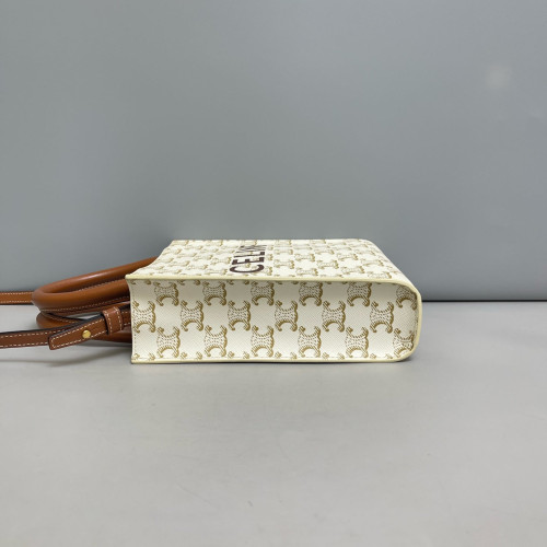 Celine Nano Vertical Cabas Triomphe White Brown
