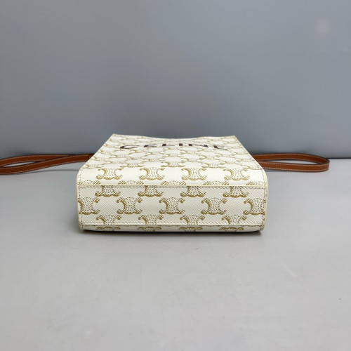 Celine Nano Vertical Cabas Triomphe White Brown