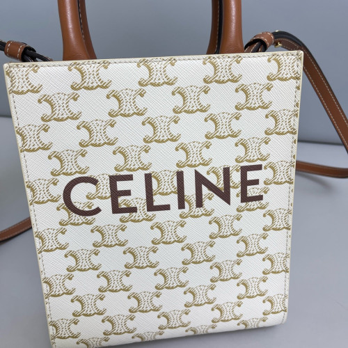 Celine Nano Vertical Cabas Triomphe White Brown