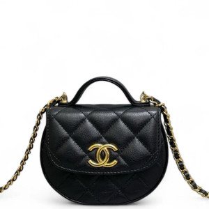 Chanel Quilted Top Handle Flap Calfskin Black