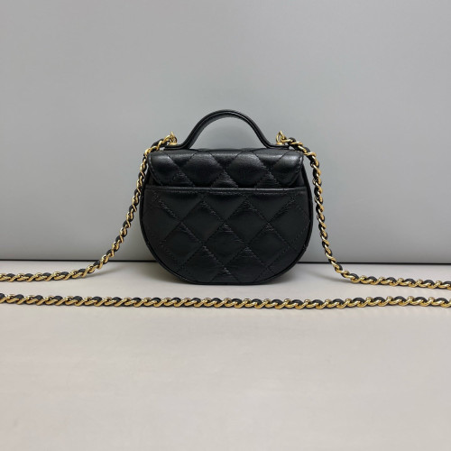 Chanel Quilted Top Handle Flap Calfskin Black