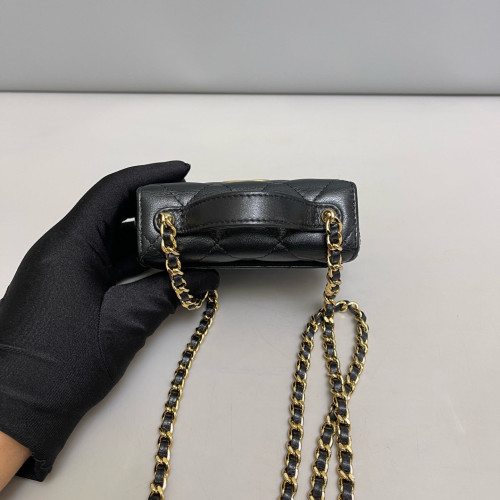 Chanel Quilted Top Handle Flap Calfskin Black
