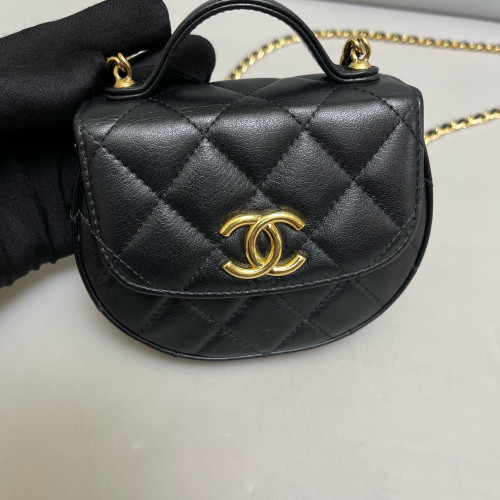 Chanel Quilted Top Handle Flap Calfskin Black