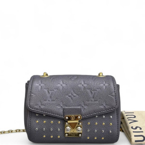 Louis Vuitton Studded Shoulder Bag Monogram Empreinte Grey