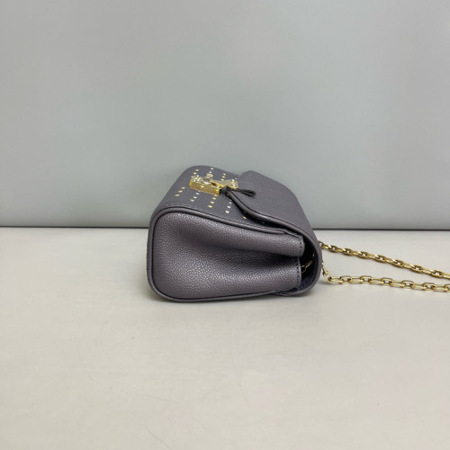 Louis Vuitton Studded Shoulder Bag Monogram Empreinte Grey
