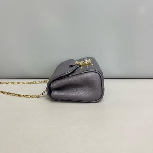 Louis Vuitton Studded Shoulder Bag Monogram Empreinte Grey