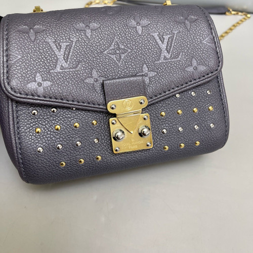Louis Vuitton Studded Shoulder Bag Monogram Empreinte Grey
