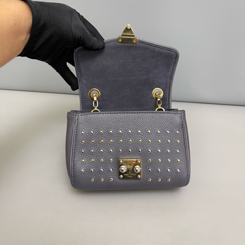 Louis Vuitton Studded Shoulder Bag Monogram Empreinte Grey