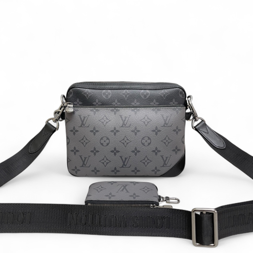Louis Vuitton Trio Messenger Bag Monogram Eclipse Black Grey
