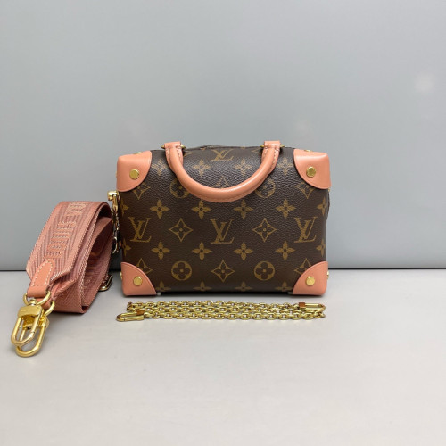 Louis Vuitton Petite Malle Souple Monogram Pink Brown