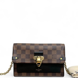 Louis Vuitton Vavin Chain Wallet Damier Ebene Brown