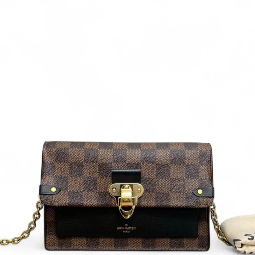Louis Vuitton Vavin Chain Wallet Damier Ebene Brown