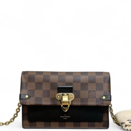Louis Vuitton Vavin Chain Wallet Damier Ebene Brown
