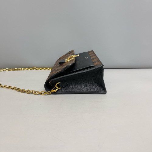 Louis Vuitton Vavin Chain Wallet Damier Ebene Brown