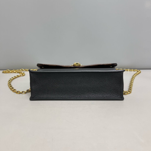 Louis Vuitton Vavin Chain Wallet Damier Ebene Brown