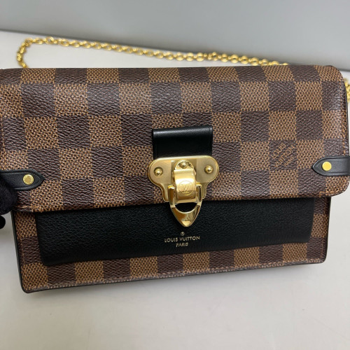 Louis Vuitton Vavin Chain Wallet Damier Ebene Brown